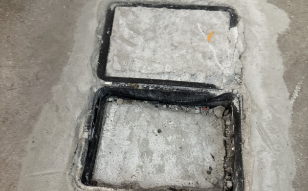 Kohl's trip hazard repair - before