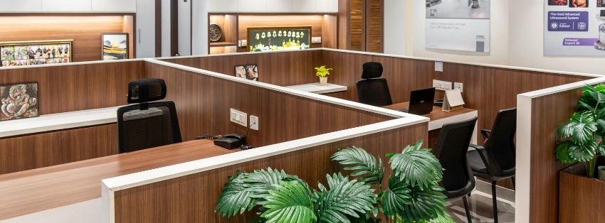 A clean and well-maintained office storefront